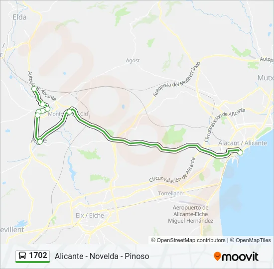 1702 Bus Line Map