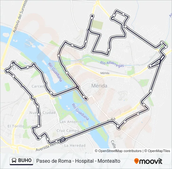 BUHO Bus Line Map