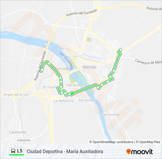 L5 bus Mapa de línia