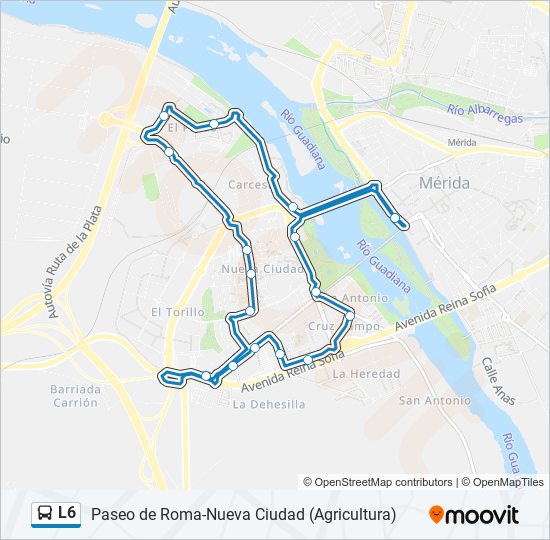 L6 bus Mapa de línia