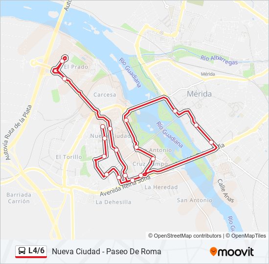 L4/6 bus Mapa de línia