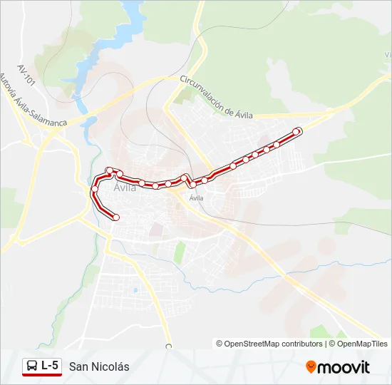 L-5 Bus Line Map