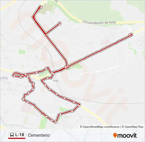 L-18 Bus Line Map