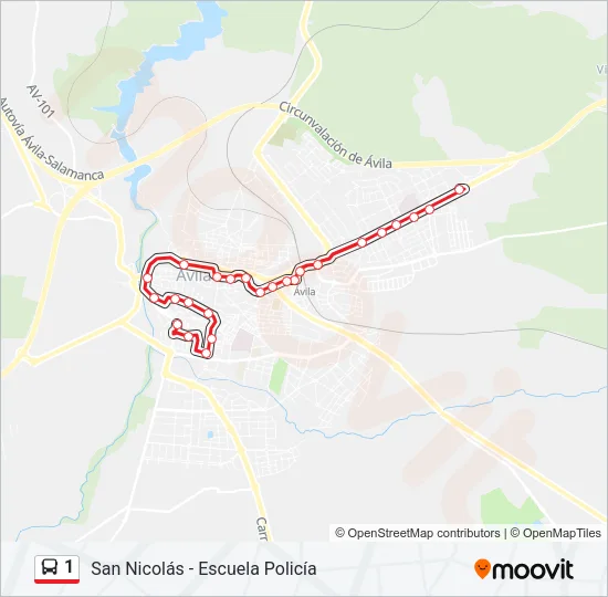 1 Bus Line Map