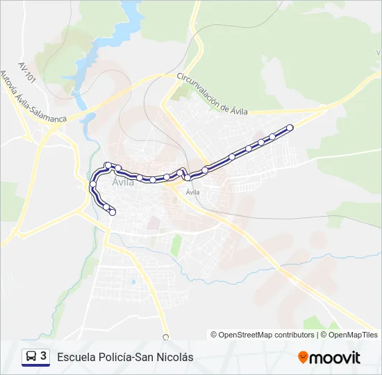 3 Bus Line Map