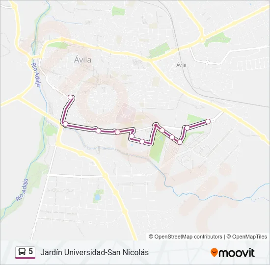 5 Bus Line Map