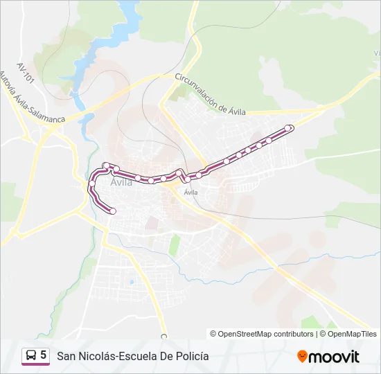 5 Bus Line Map