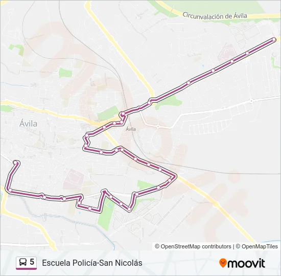 5 Bus Line Map