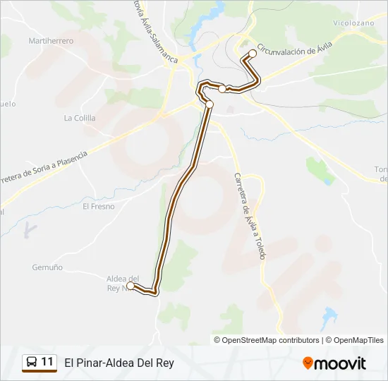 11 Bus Line Map