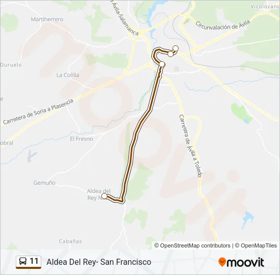 11 Bus Line Map