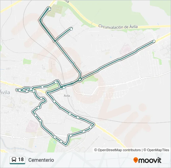 18 Bus Line Map