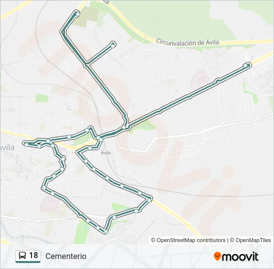 18 Bus Line Map