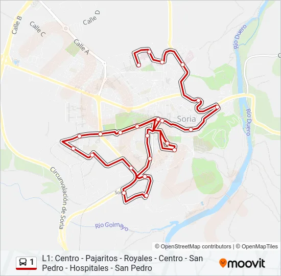 1 Bus Line Map