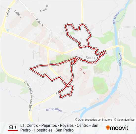 1 Bus Line Map