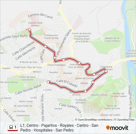 1 Bus Line Map