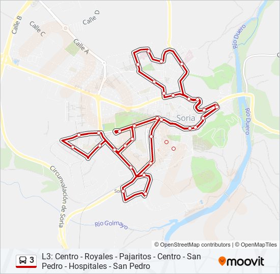 Mapa de 3 de autobús