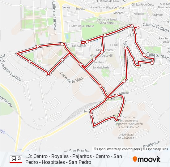 Mapa de 3 de autobús