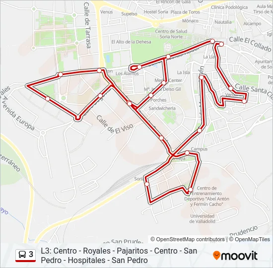 3 Bus Line Map
