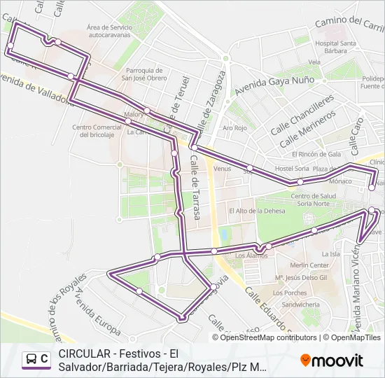 C Bus Line Map