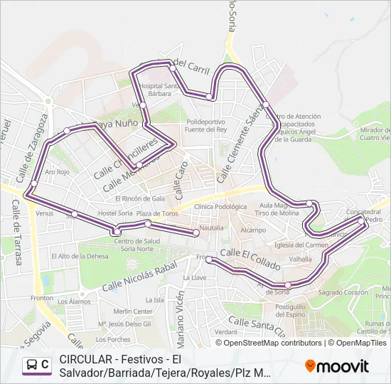C Bus Line Map