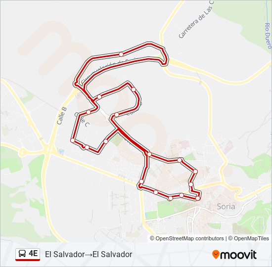 4E bus Line Map