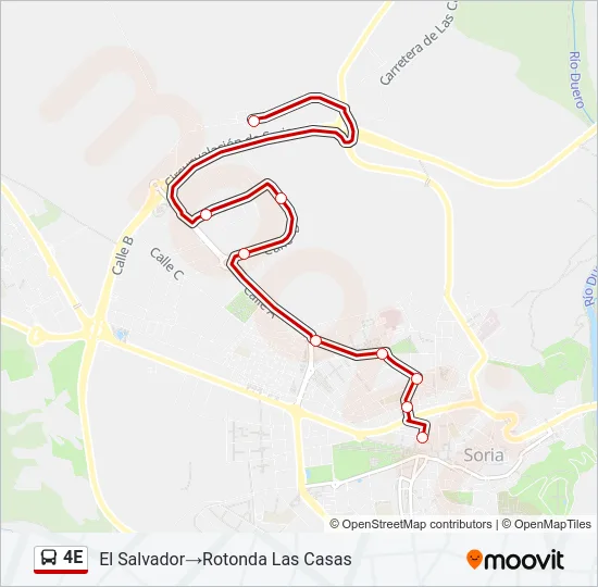 4E Bus Line Map