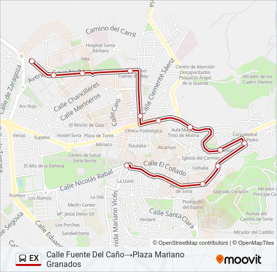 Mapa de EX de autobús