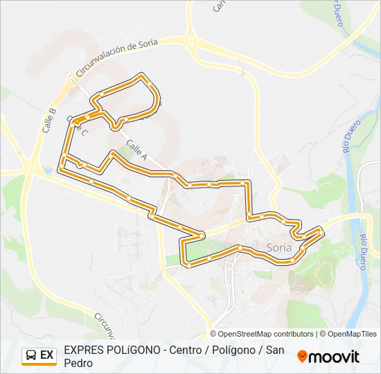 EX Bus Line Map