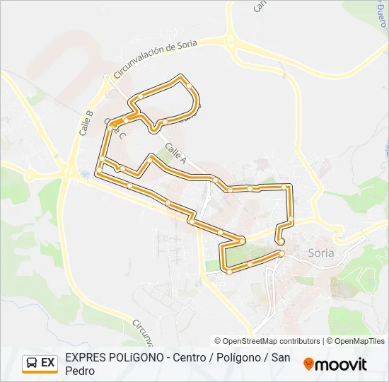 EX Bus Line Map