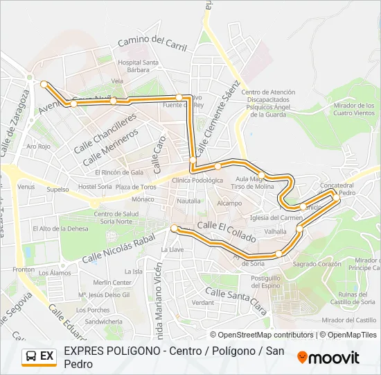 EX Bus Line Map