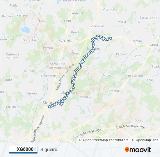 xg80001 Route: Schedules, Stops & Maps - Sigüeiro (Updated)