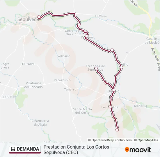 DEMANDA Bus Line Map