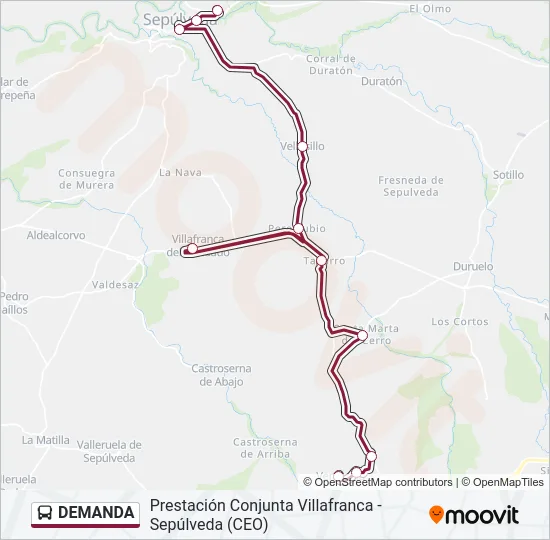DEMANDA Bus Line Map