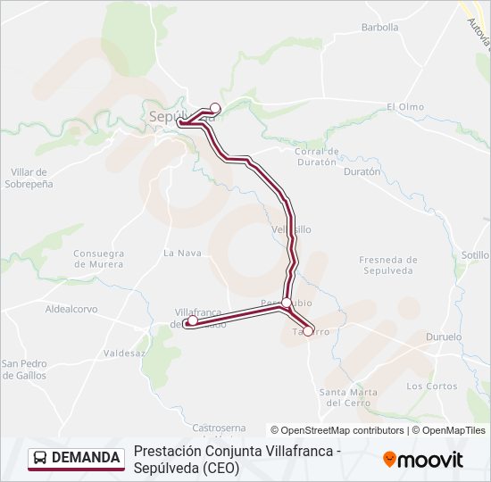 Mapa de DEMANDA de autobús