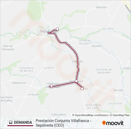 DEMANDA Bus Line Map