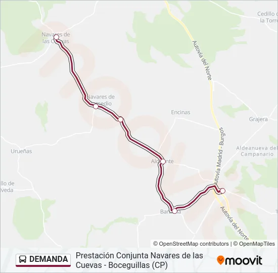 DEMANDA Bus Line Map