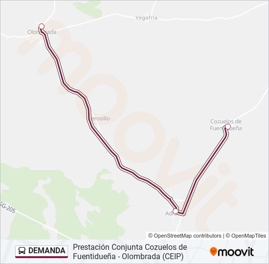 DEMANDA bus Line Map