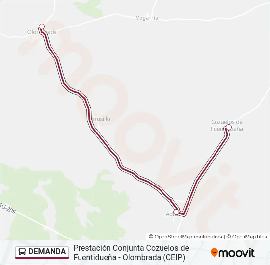 DEMANDA Bus Line Map
