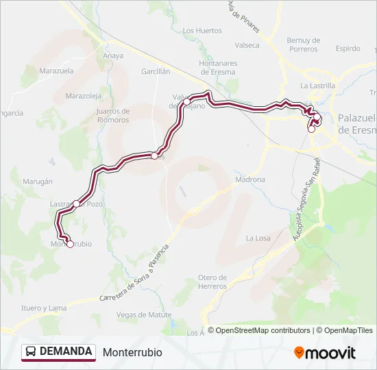 DEMANDA Bus Line Map