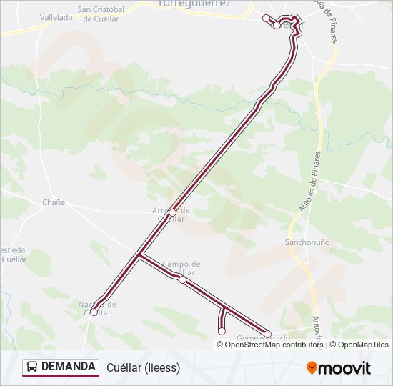 DEMANDA bus Line Map