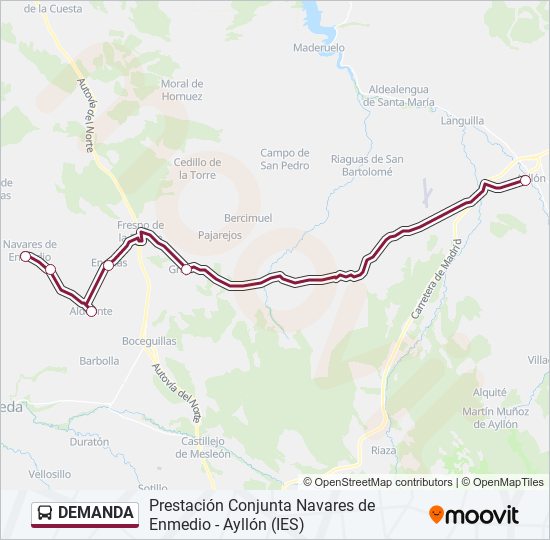 DEMANDA bus Line Map