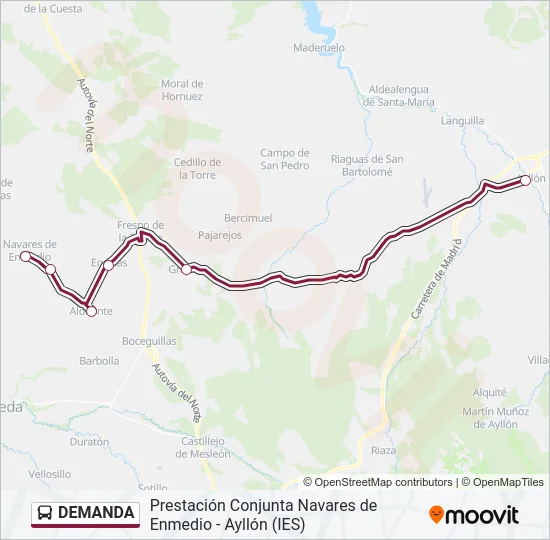 DEMANDA Bus Line Map