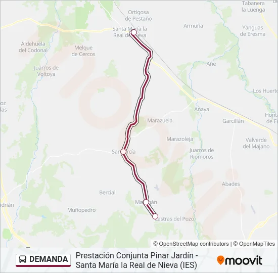 DEMANDA Bus Line Map