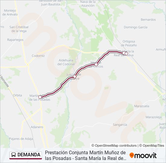 DEMANDA bus Line Map