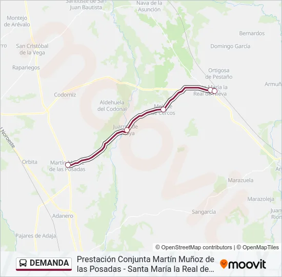 DEMANDA Bus Line Map