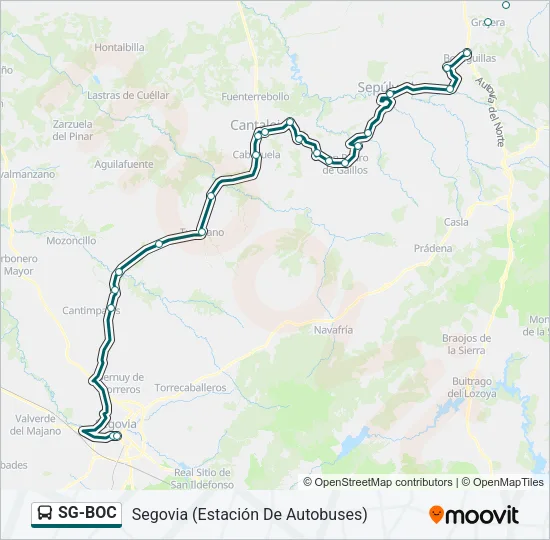 SG-BOC bus Mapa de línia