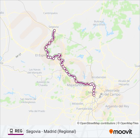 REG Train Line Map