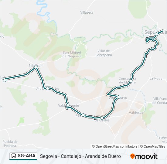 Mapa de SG-ARA de autobús