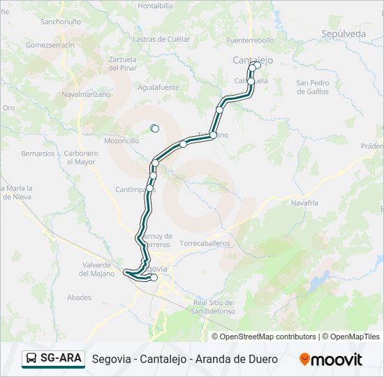 Mapa de SG-ARA de autobús
