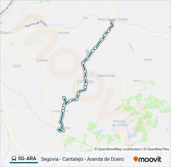 Mapa de SG-ARA de autobús